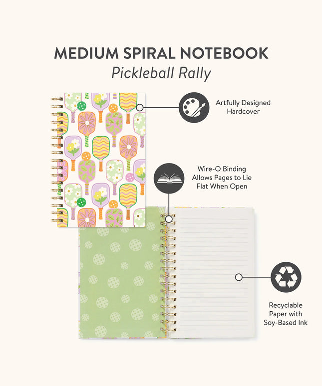 Cuaderno Anillado Mediano Tapa Dura - Pickleball