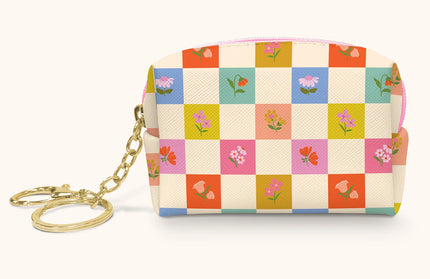 Estuche Llavero - Checkerboard Blooms