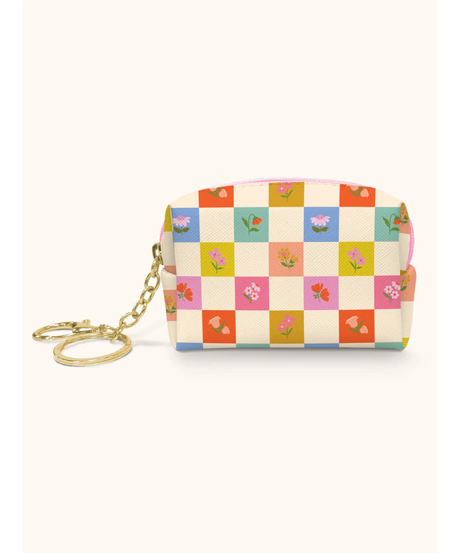 Estuche Llavero - Checkerboard Blooms