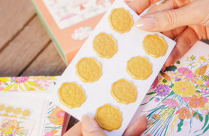 Tarjetas de notas con sellos de cera - Garden Splash