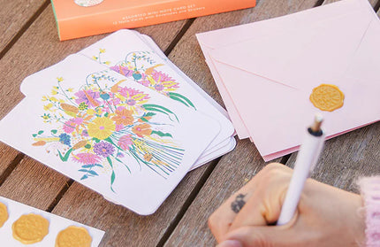 Tarjetas de notas con sellos de cera - Garden Splash