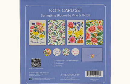 Set 12 Tarjetas con Sobres y Stickers - Springtime Blooms