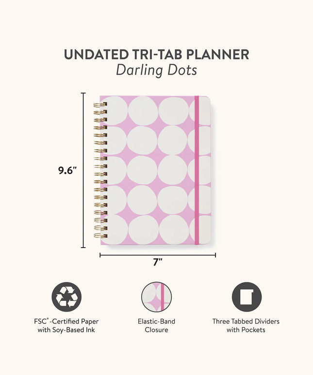 Planificador sin Fecha Tri-Tab - Darling Dots