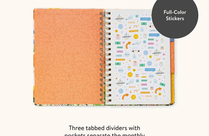 Planificador sin Fecha Tri-Tab - Bold Blossoms
