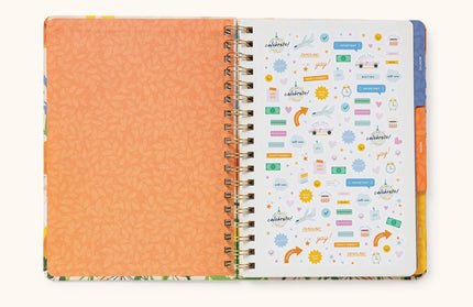 Planificador sin Fecha Tri-Tab - Bold Blossoms