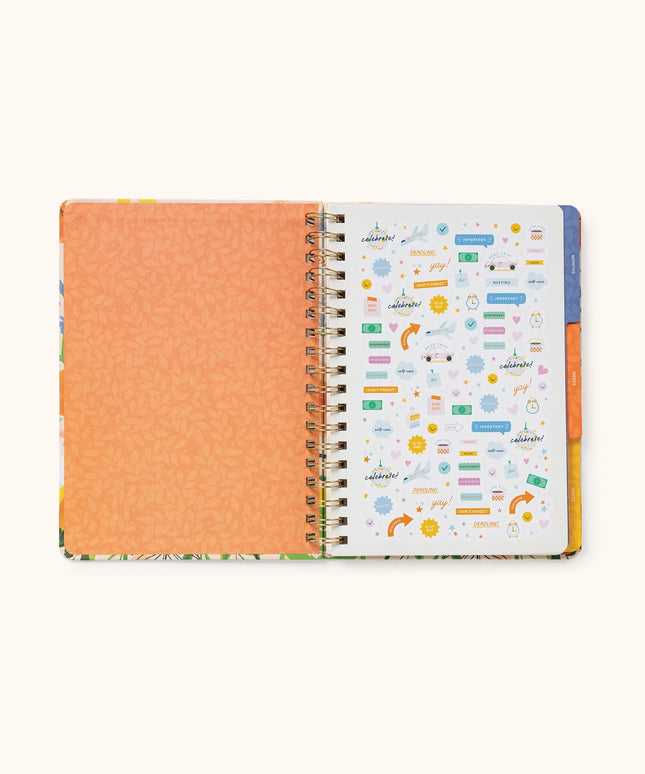 Planificador sin Fecha Tri-Tab - Bold Blossoms