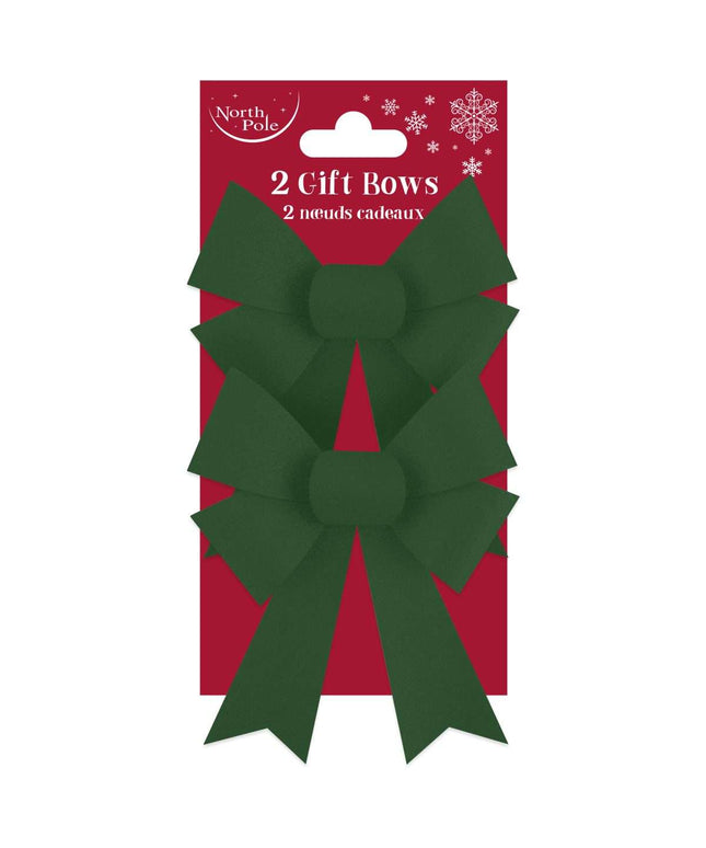 Set 2 Cintas Regalo Terciopelo Navidad - Verde