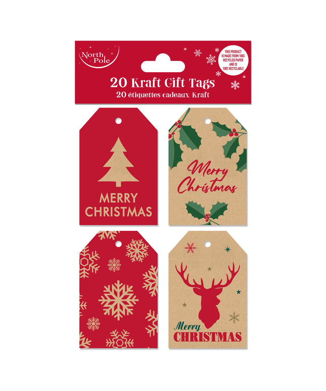 Etiquetas para Regalo Navidad Kraft - Mix Diseños