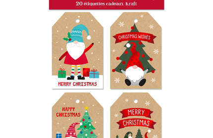 Etiquetas para Regalo Navidad Kraft - Gonk