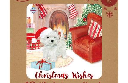 Caja 12 Tarjetas con Sobre Navidad- Westie