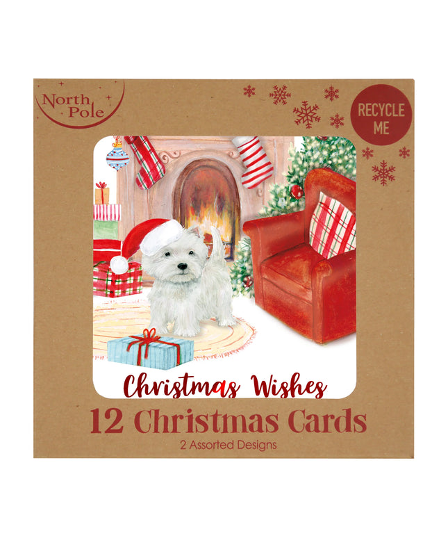 Caja 12 Tarjetas con Sobre Navidad- Westie