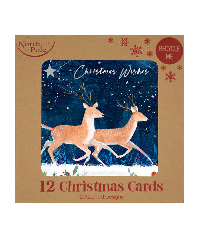 Caja 12 Tarjetas con Sobre Navidad - Renos