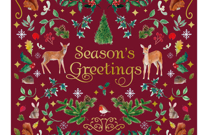 Caja 12 Tarjetas con Sobre Navidad - Bosque Navideño