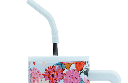 Vaso Acero Inoxidable con Bombilla - Floral
