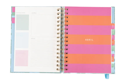 Agenda 2026 Anillada Mediana Vista Diaria 12M - Turquesa