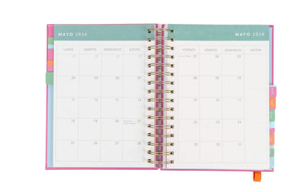 Agenda 2026 Anillada Mediana Vista Diaria 12M - Turquesa