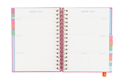 Agenda 2026 Anillada Mediana Vista Diaria 12M - Turquesa