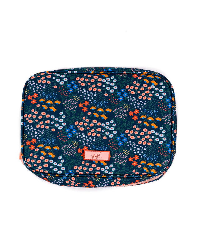 Estuche con Separadores Flores Azul