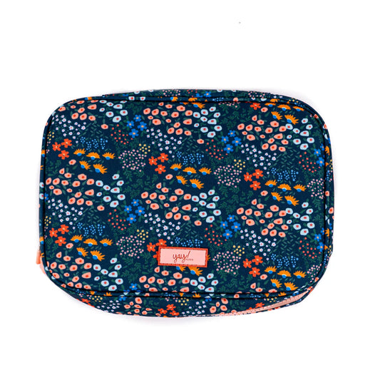 Estuche con Separadores Flores Azul
