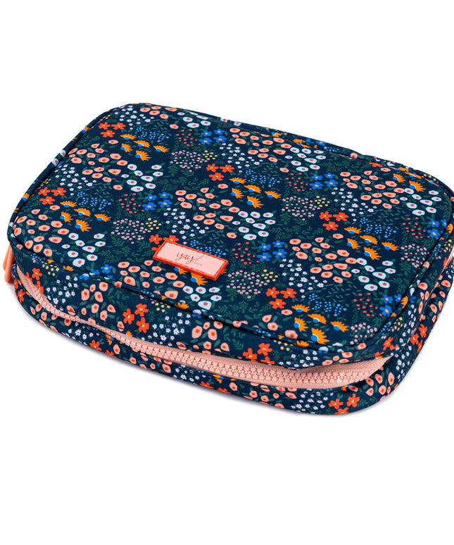 Estuche con Separadores Flores Azul