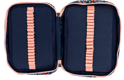 Estuche con Separadores Flores Azul