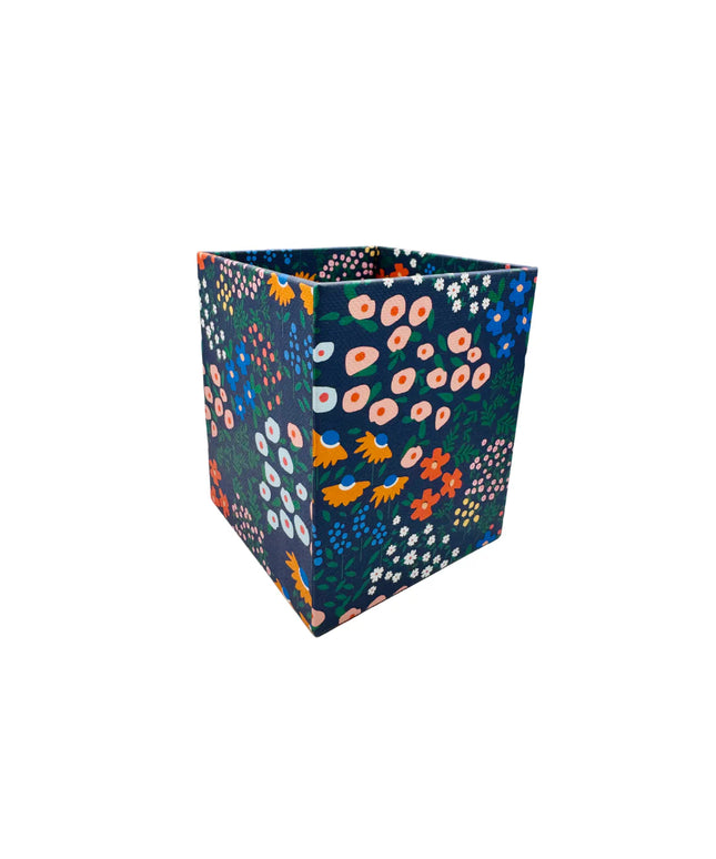 Portalápices Flores Azul Oscuro