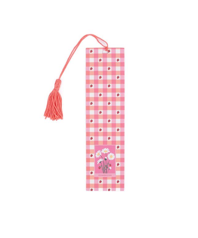 Marcapáginas - Flores y Frutillas Rosa