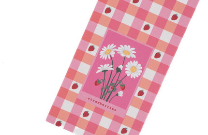 Marcapáginas - Flores y Frutillas Rosa