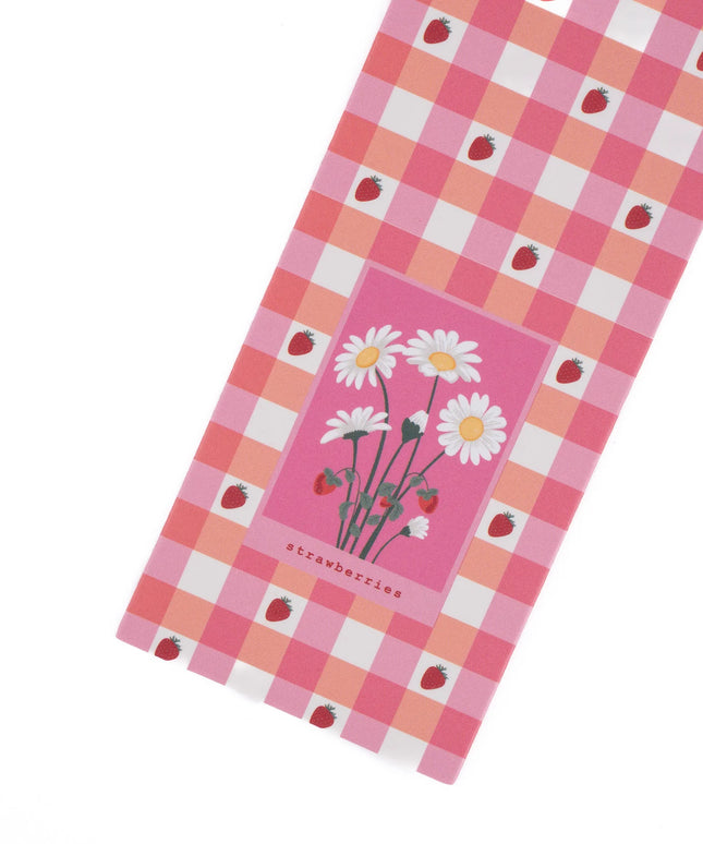 Marcapáginas - Flores y Frutillas Rosa