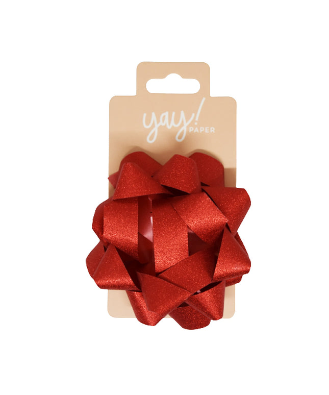 Cinta Regalo Grande Glitter Roja