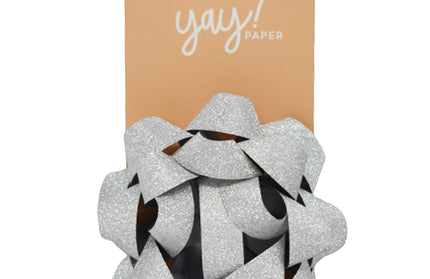 Cinta Regalo Grande Glitter Plateada