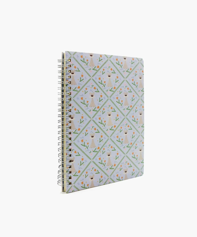 Cuaderno Mediano Cuadriculado - Perro Floral