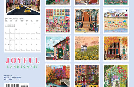 Calendario 2026 Pared Mini 12M - Joyful Landscapes