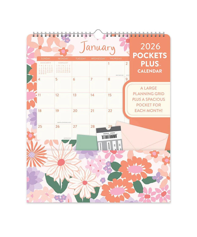 Calendario 2026 12M Con Bolsillos - Secret Garden