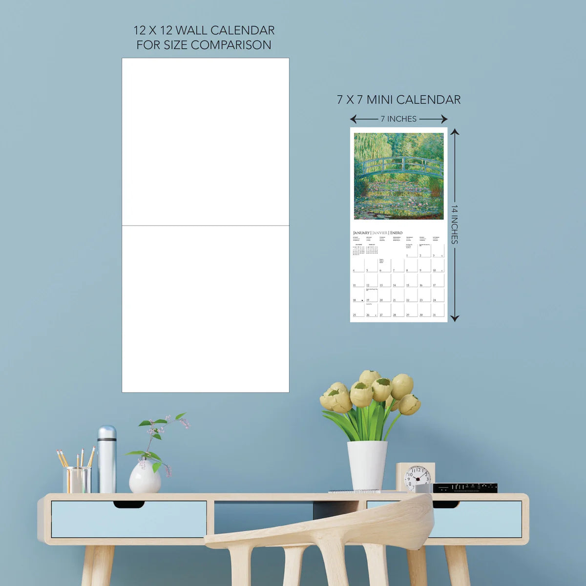 Calendario 2026 Pared Mini 12M - Monet