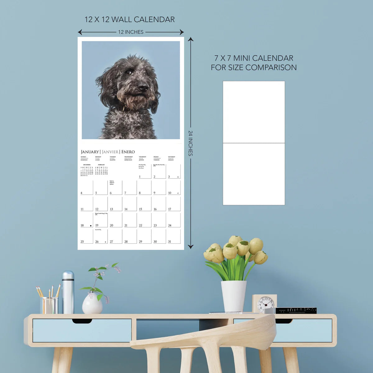 Calendario 2026 Pared 12M - Judgmental Dogs