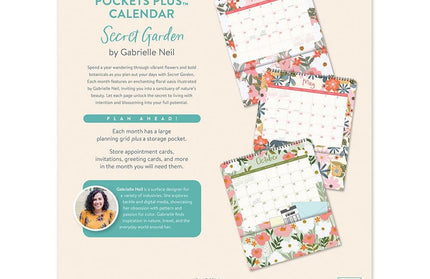 Calendario 2026 12M Con Bolsillos - Secret Garden