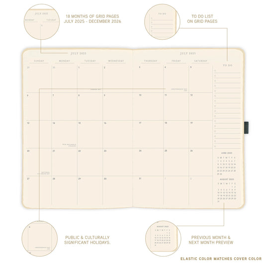 Agenda 2026 18M Semanal A4 Apollo - Plateado