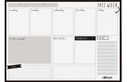 Planificador Semanal Negro