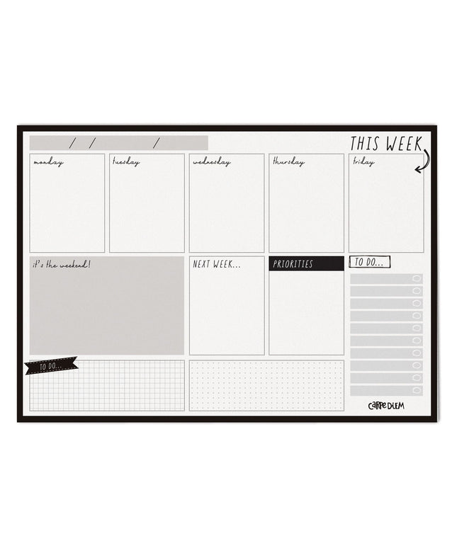 Planificador Semanal Negro