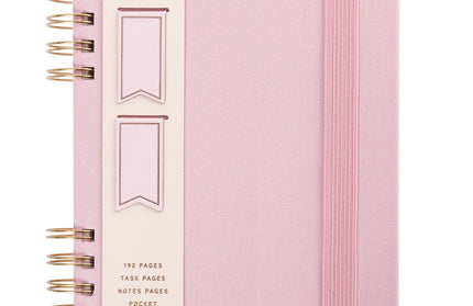 Cuaderno Tela Rosa Lineas - Blush
