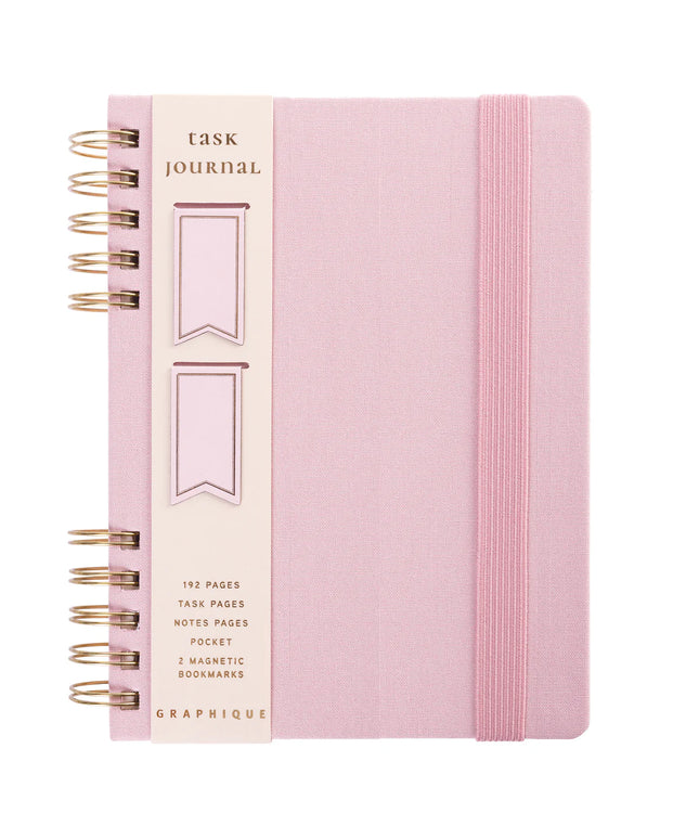 Cuaderno Tela Rosa Lineas - Blush