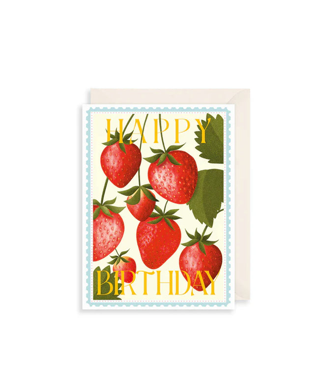 Tarjeta con Sobre Cumpleaños - Frutillas