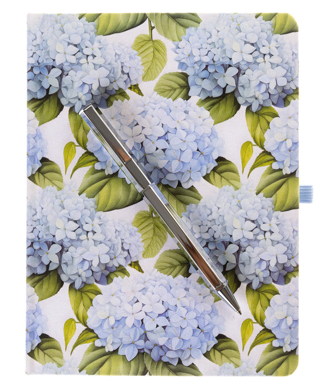Libreta Composición con Boligrafo - Hortensias