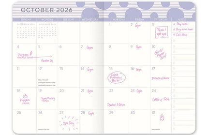 Agenda 2026 Bolsillo Mensual 17M - Puntos Rosados