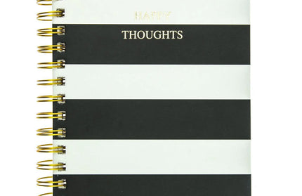 Cuaderno Espiral Tapa Dura Rayas Blancas y Negras