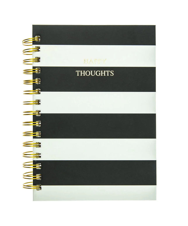 Cuaderno Espiral Tapa Dura Rayas Blancas y Negras