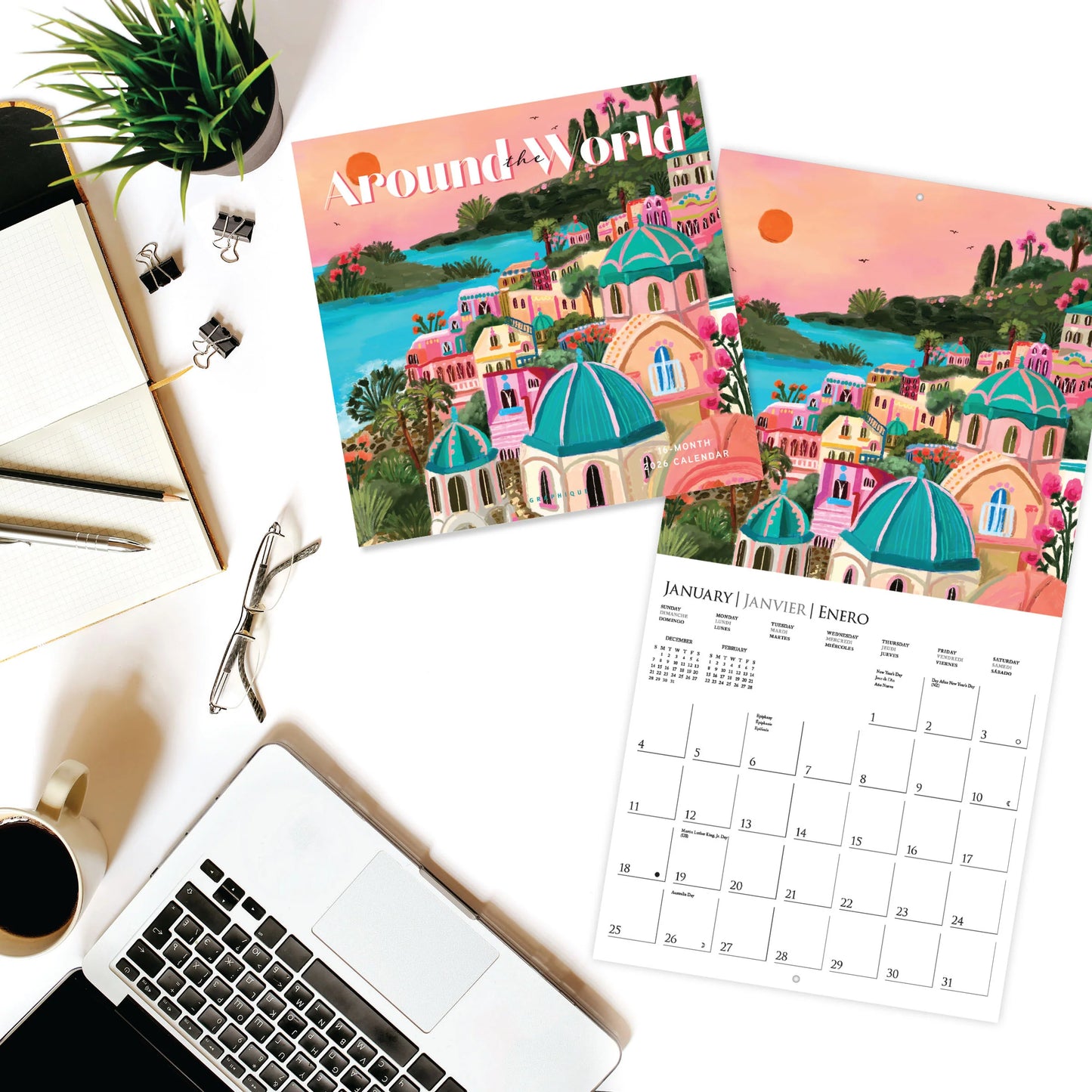Calendario 2026 Pared 12M - Around the World