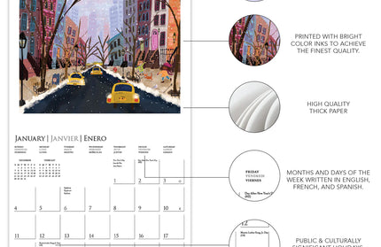 Calendario 2026 Pared Mini 12M - Joyful Landscapes