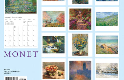 Calendario 2026 Pared Mini 12M - Monet